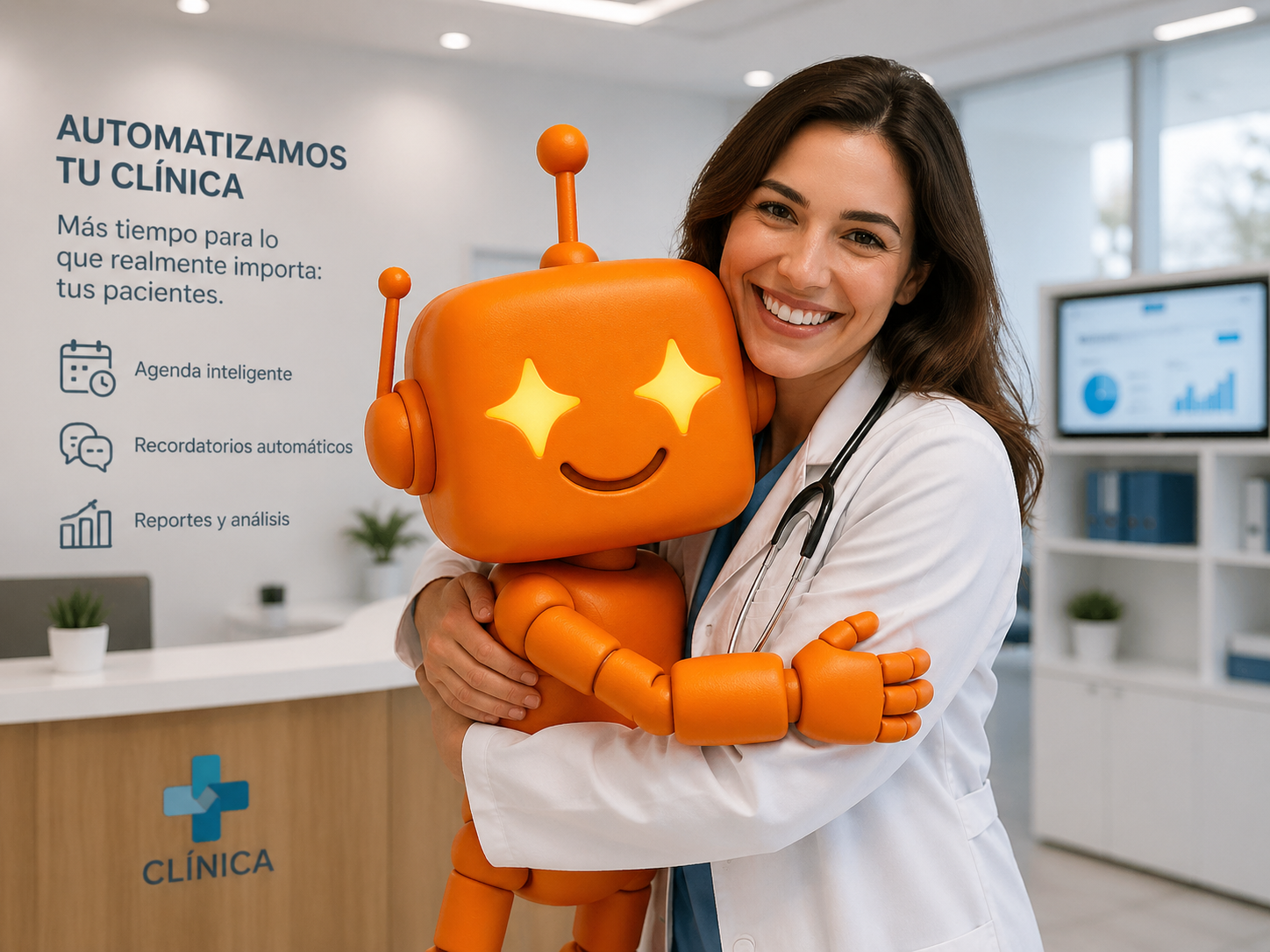 Doctora atendiendo a paciente con plena atención gracias a la transcripción automática